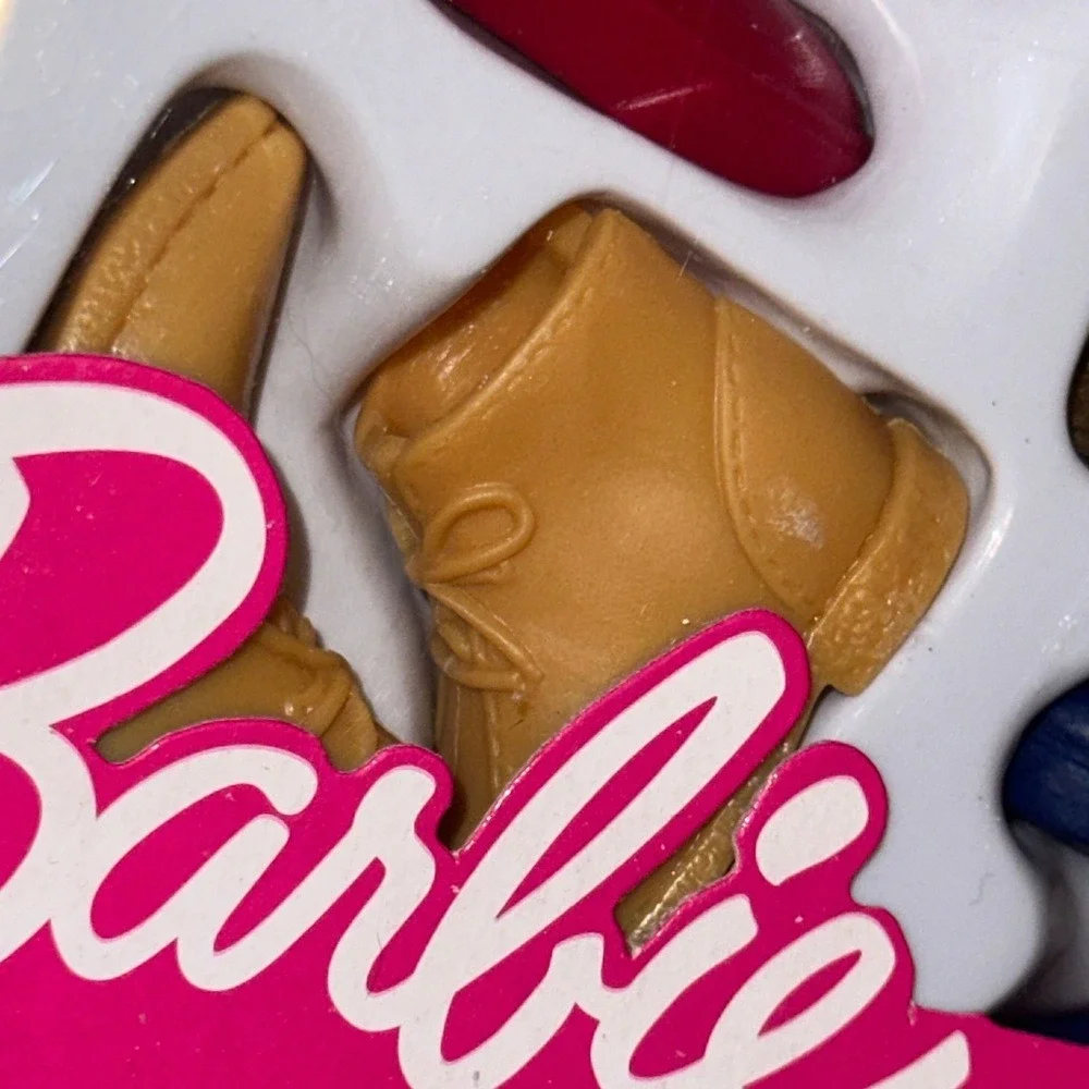 Barbie Doll Accessories 4 Pack Flat Shoes Red Bronze Tan Navy GJN53 GHW73 NEW